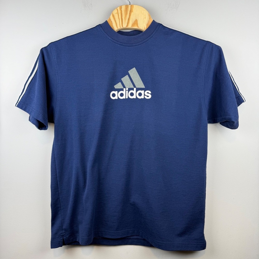 Adidas Mens 3-Stripe T-Shirt Medium Logo Retro‎ Sportswear 90s Style Activewear